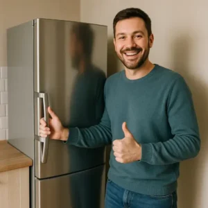 Our happy client after fridge repair