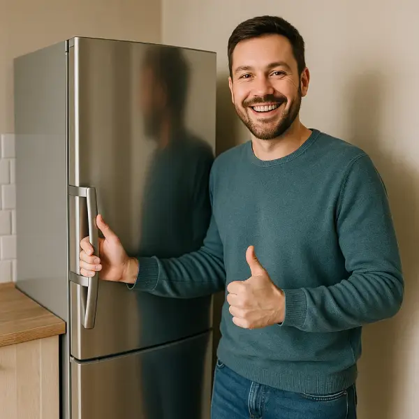 Our happy client after fridge repair